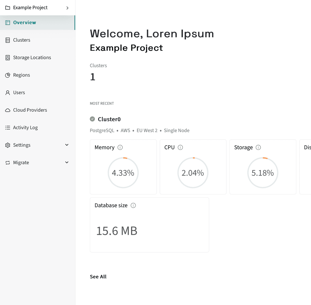 EDB Postgres AI project view